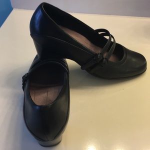 Clarks black. 2” heel